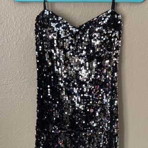 As U wish Sequin padded tube top dress
